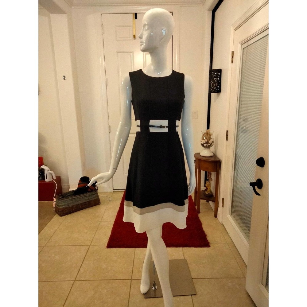 Calvin Klein rayon blend belted dress 6